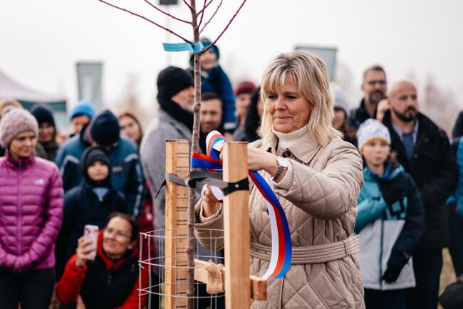 Alej svobody pomohl sázet i prezident Petr Pavel