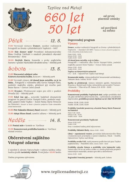 Teplické oslavy nabídnou bohatý program