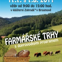 Přihlašte se na Farmářské trhy v klášterní Zahradě* v Broumově