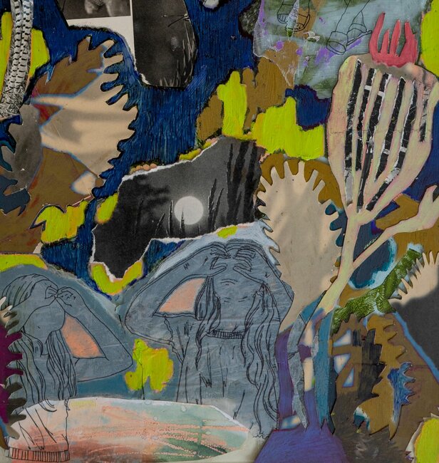 Příběh Slunce a Měsíce v kolážích Klaudie Hlavaté