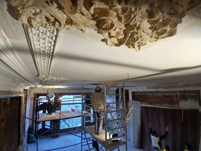 Kavárna Herzog: Restaurátorské práce pokračují