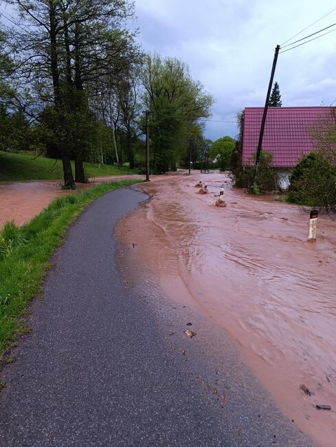 Křinicemi prošla blesková povodeň
