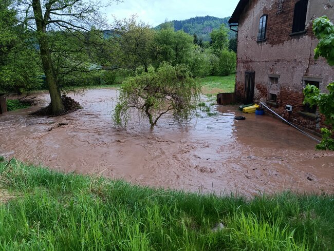 Křinicemi prošla blesková povodeň