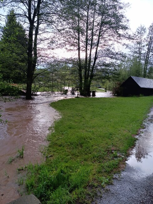 Křinicemi prošla blesková povodeň