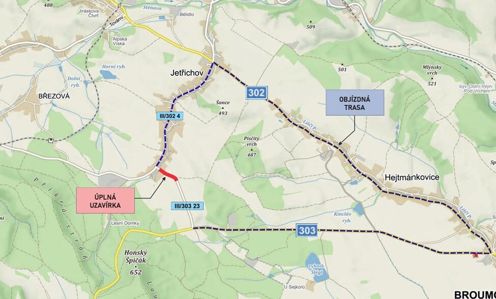 Oprava malé části silnice zavře na tři dny Jetřichov