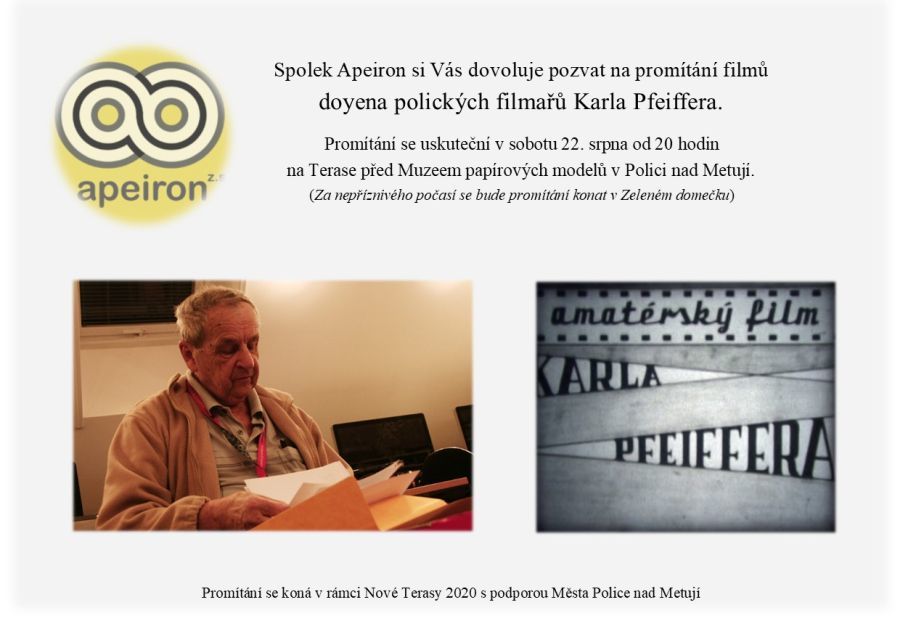 Své filmy představí doyen polických filmařů Karel Pfeiffer