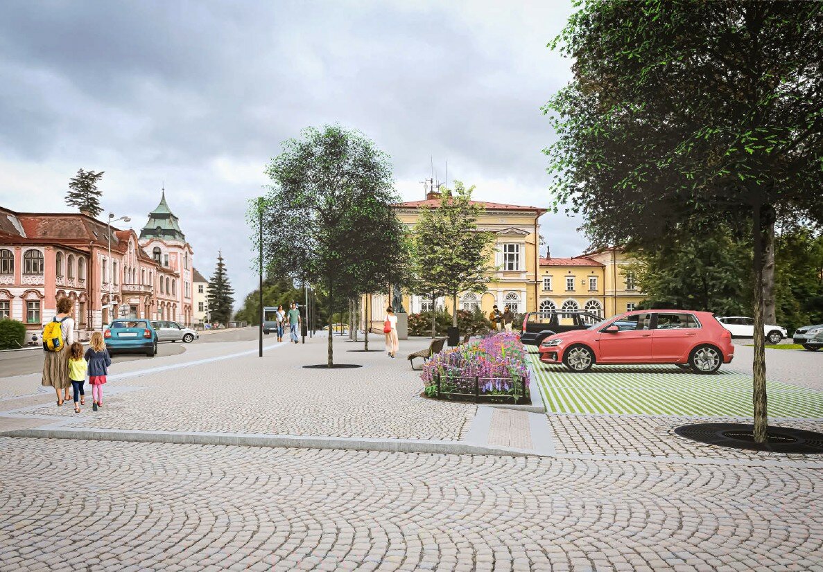 V pondělí startuje rekonstrukce parkoviště u městského úřadu v Broumově