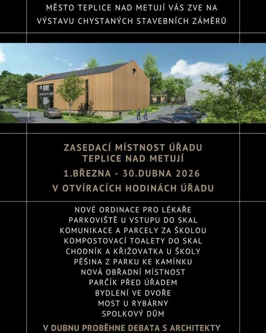 Výstava chystaných stavebních záměrů v  Teplicích nad Metují