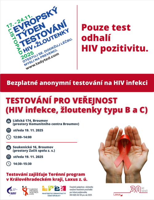 Evropský týden testování HIV a žloutenky