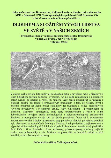 Přednáška: O dlouhém a složitém vývoji lidstva ve světě a v našich zemích