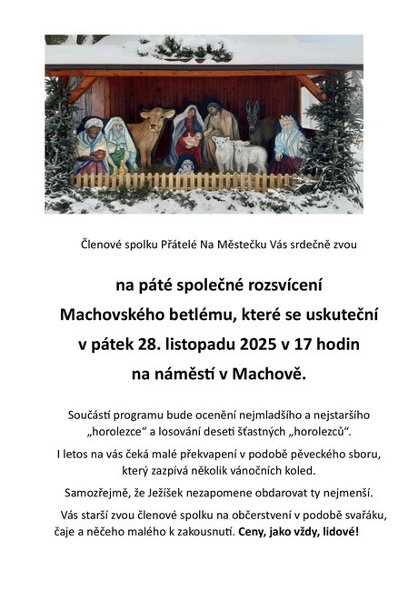 Rozsvícení machovského betlému